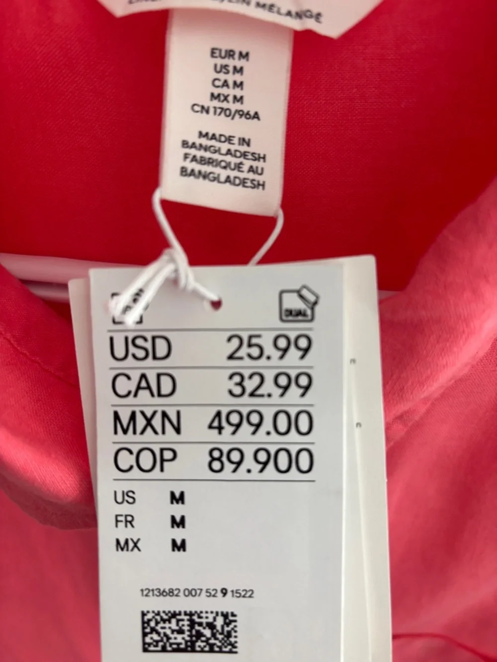 H&M Coral Pink Button-Front Women's Blouse - Picture 2 of 3